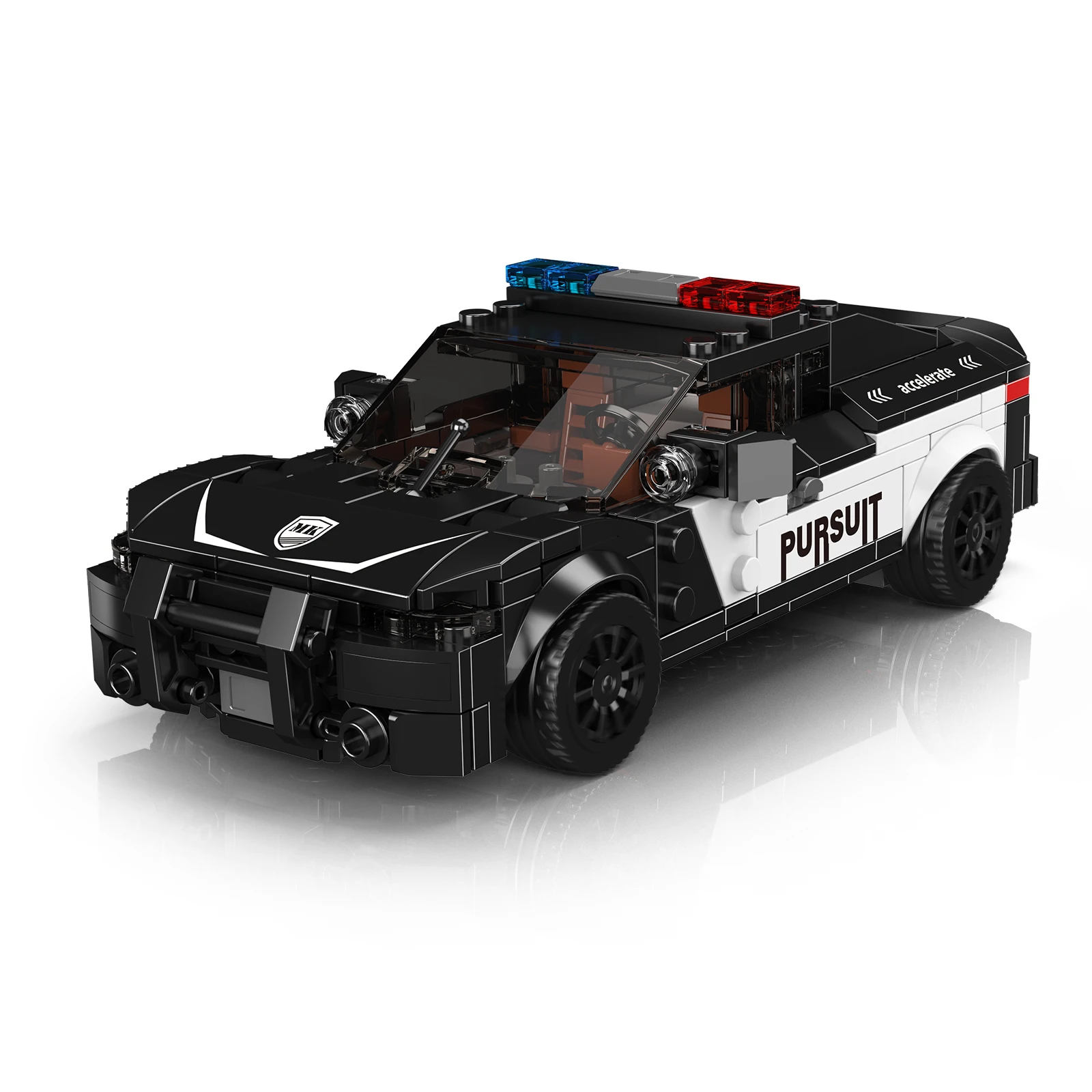 

27098 Challenger Police Car, 8 шпилек, модель автомобиля, 443 шт., набор строительных блоков с контейнером для дисплея, рождественские подарки