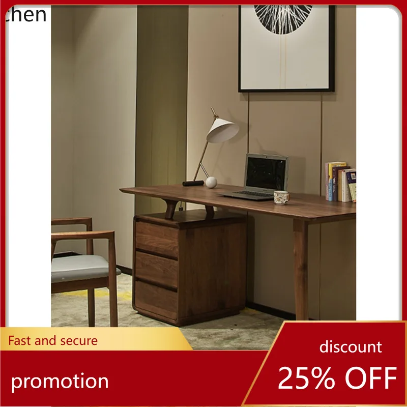 

LXC Desk Simple Home Study Writing Desk Multi-Drawer Office Computer Desk Natural Wood