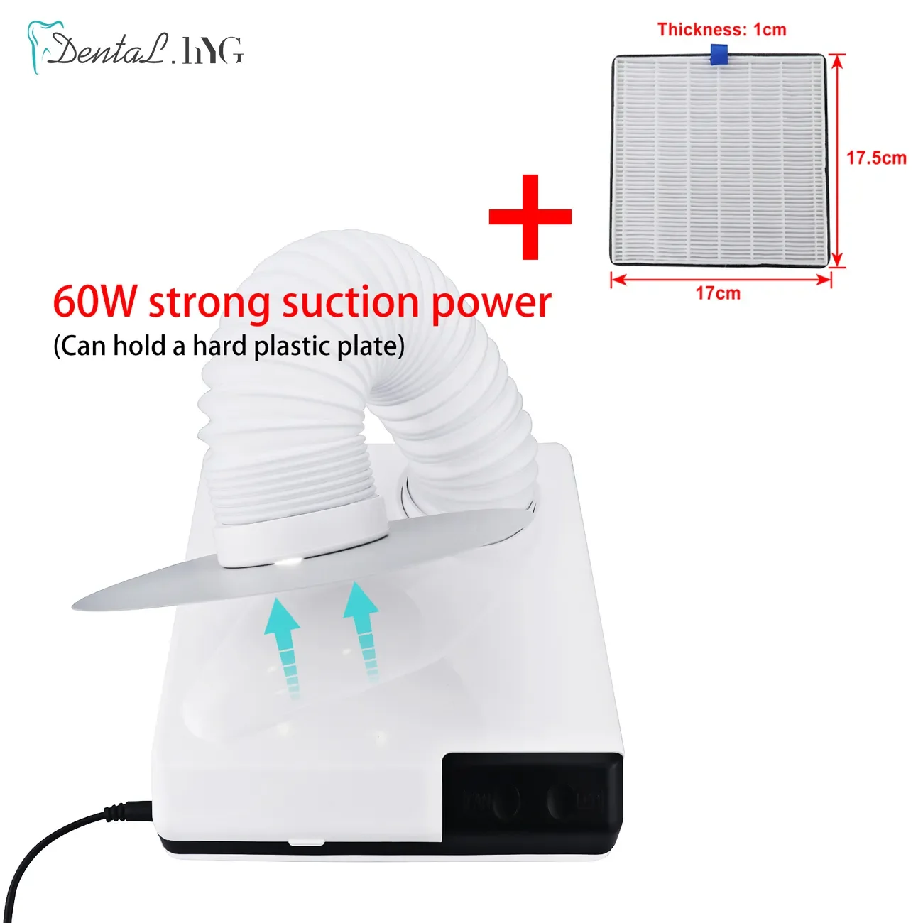 Dust Collector 60W Fan Vacuum Cleaner Machine With Filter Strong Power Dental Lab Nail Art Manicure Dust Clean Tool