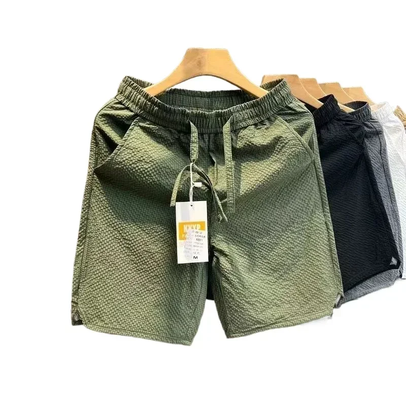 Pantalones cortos ligeros y finos para hombre, pantalones cortos suaves y de secado rápido con cordón, transpirables, para correr, deportes, ocio,