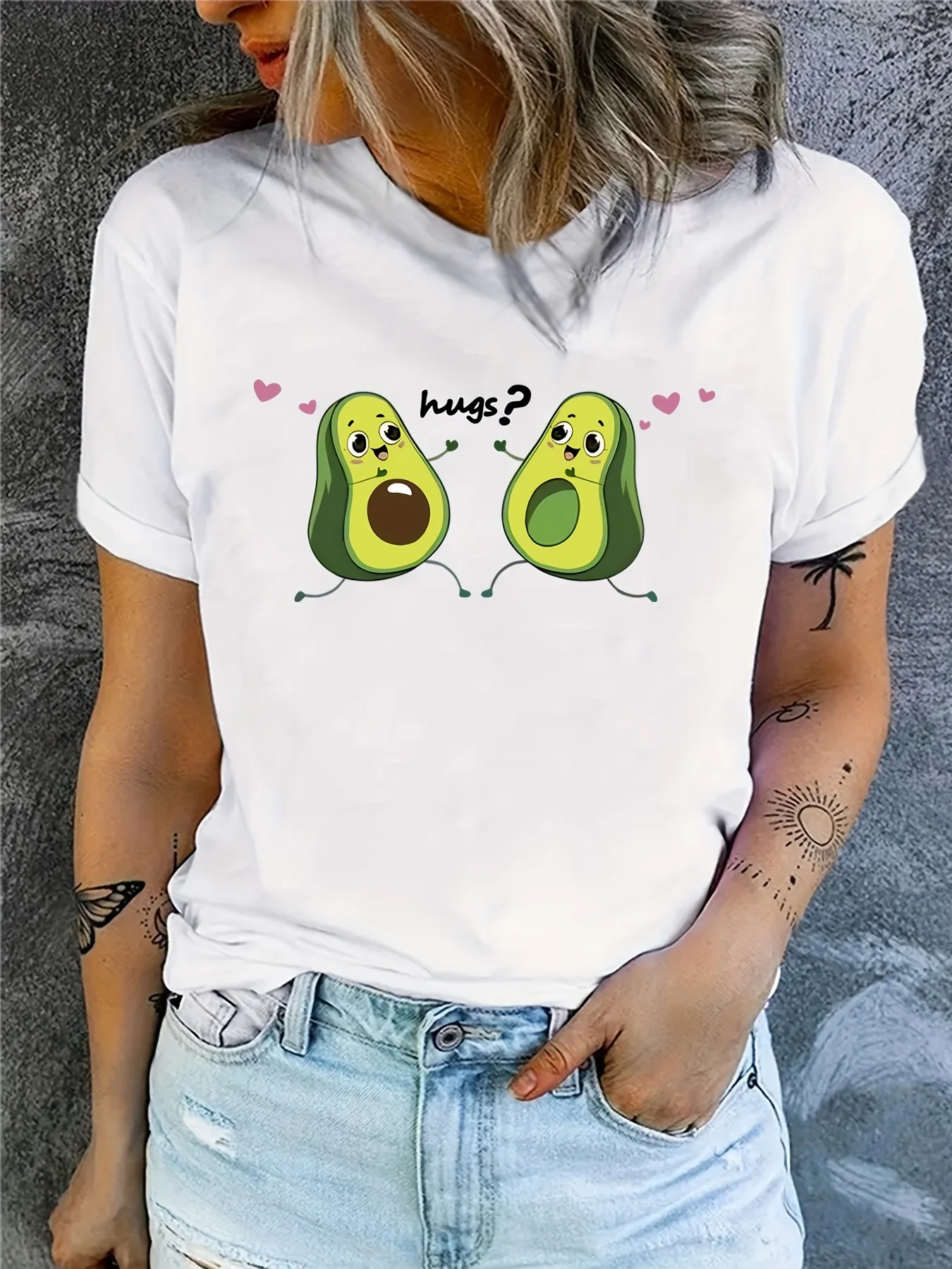 

Cartoon Print T-shirt, Short Sleeve Crew Neck Casual Top For Summer & Spring, Women's Clothing graphic t shirts