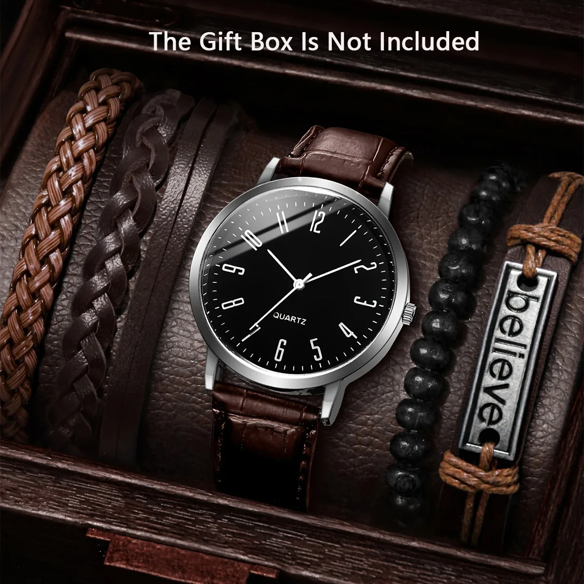 5pc  fashionable quartz watch and versatile accessory set for daily wear as gifts for friends and family