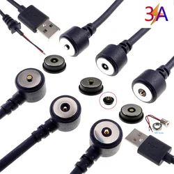 1 Sets Rotating Magnetic Charging Cable Male Female Pogo Pin Connector Cables Adapter USB A Type Power Charge Solution 3A