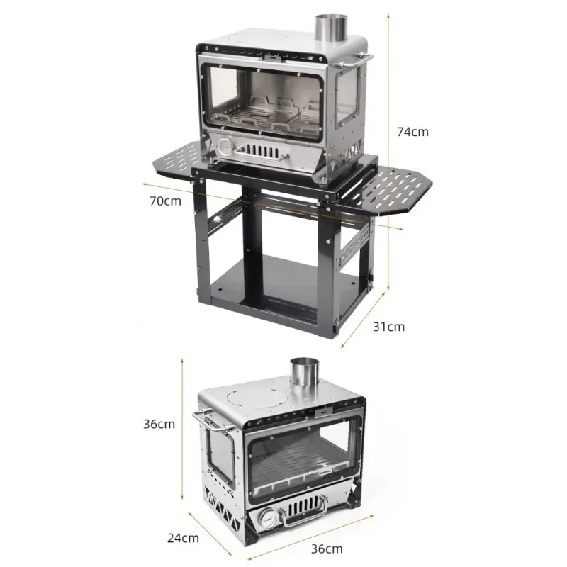 

Portable Real Fire Fireplace 304 Stainless Steel Wood Stove for Indoor Outdoor Tea Cooking Camping Warming Fire Watching