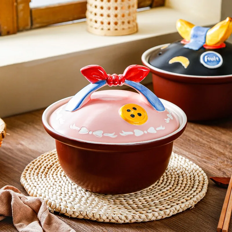 

Casserole Stew Pot Household Soup Ceramic Gas High Temperature Resistant Dry Burning Non-Cracking Casserole Stew Soup Pot