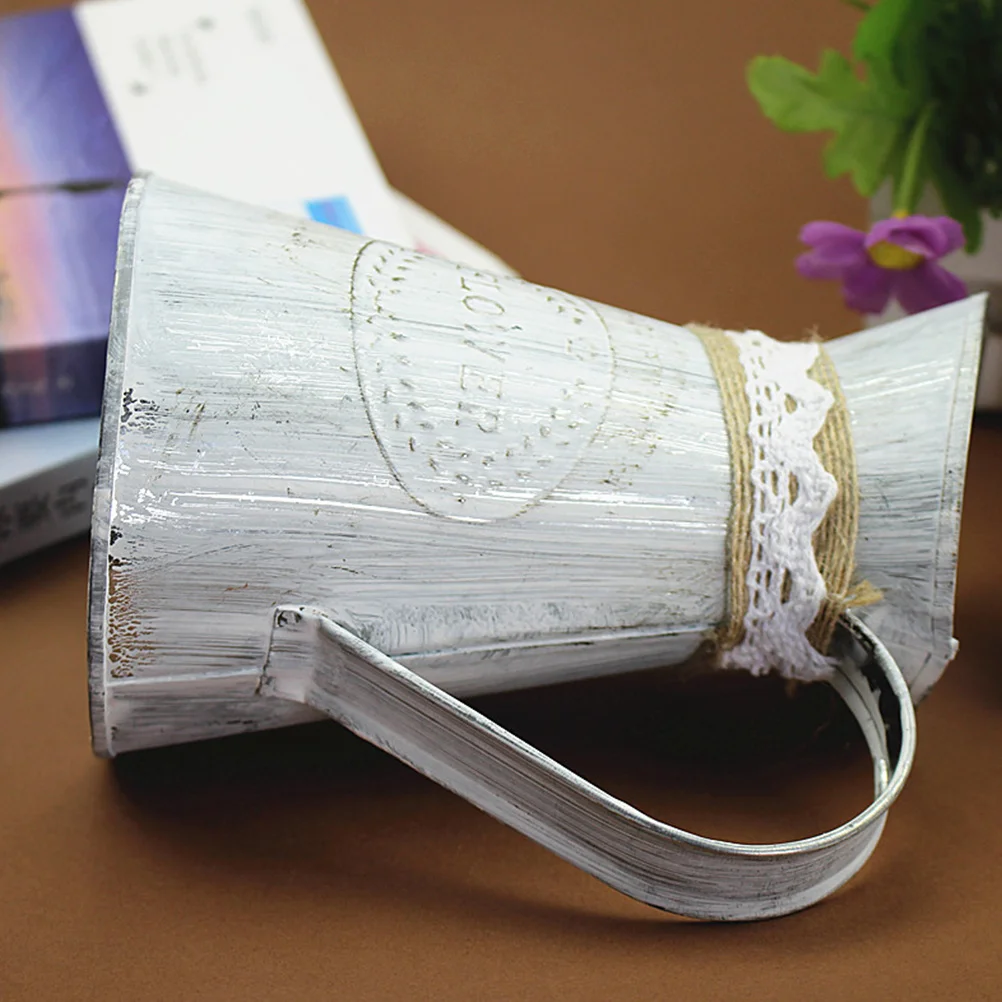 

Iron Bucket Vintage Chic Design Decorative Jug For Home Garden Wedding Decoration Flower Barrel Iron Flower Pot