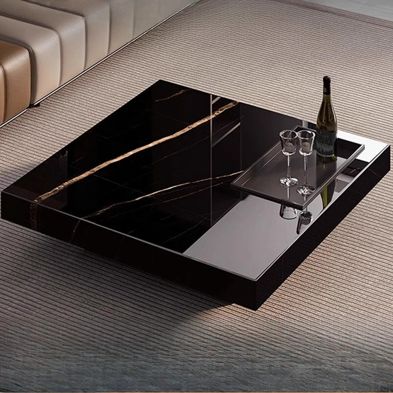 Spot luxury stone coffee table Italian light luxury simple small apartment living room coffee table household high-end large siz
