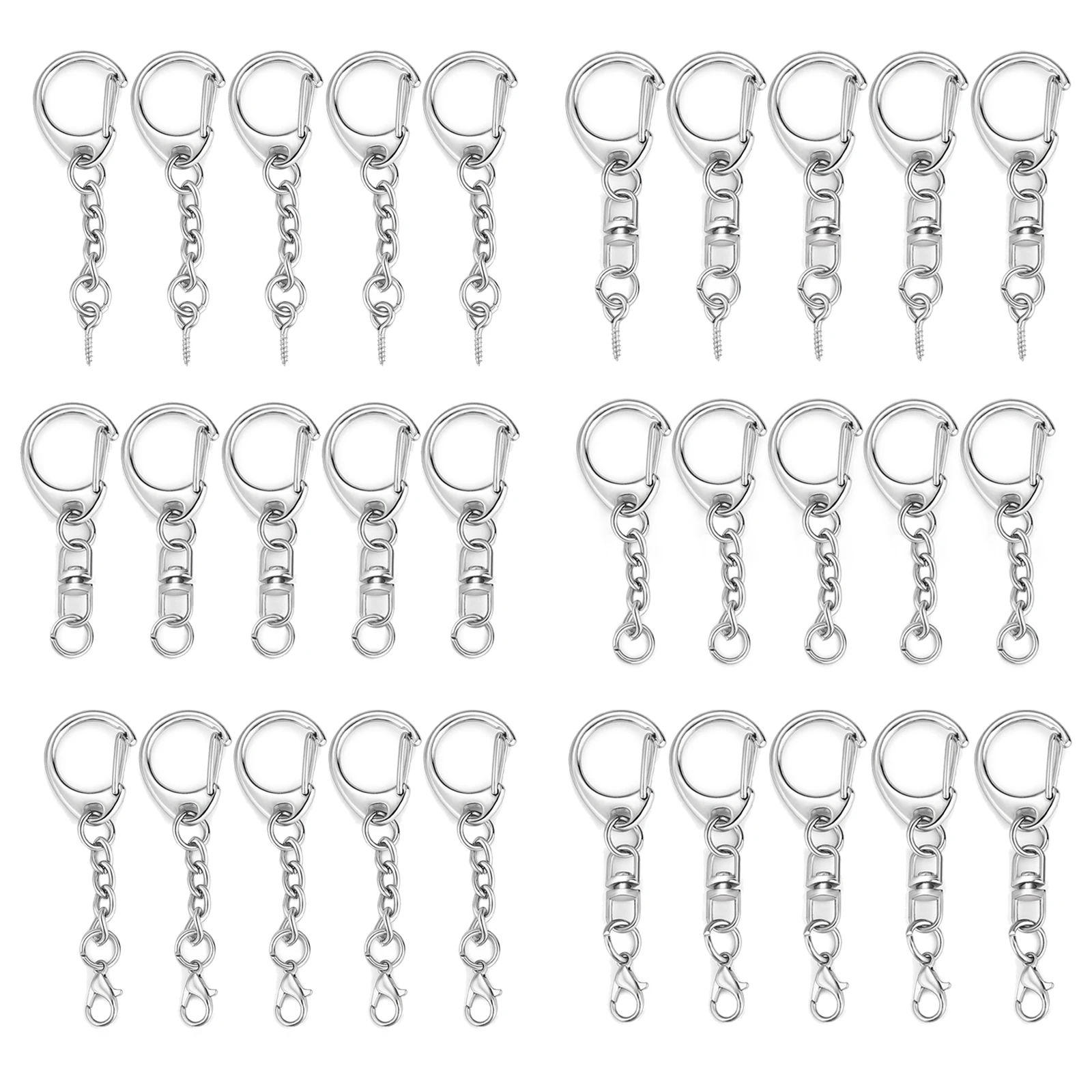 

5/10pcs Lobster Clasp Key Ring Keychain C Shape Clasps Connector Hook For DIY Jewelry Making Finding Key Chain Accessories