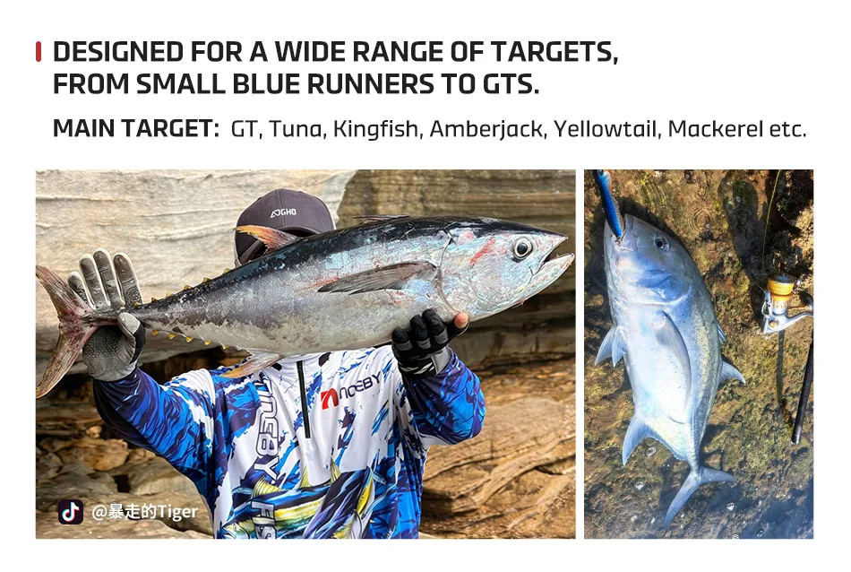 NOEBY 2,87m 3,05m Voyager Shore Casting Angelrute Max. Bremskraft 21kg Fuji Teil 2 Abschnitte H XH XH+ für Großfische GT Thunfisch Angelrute – Detail 7