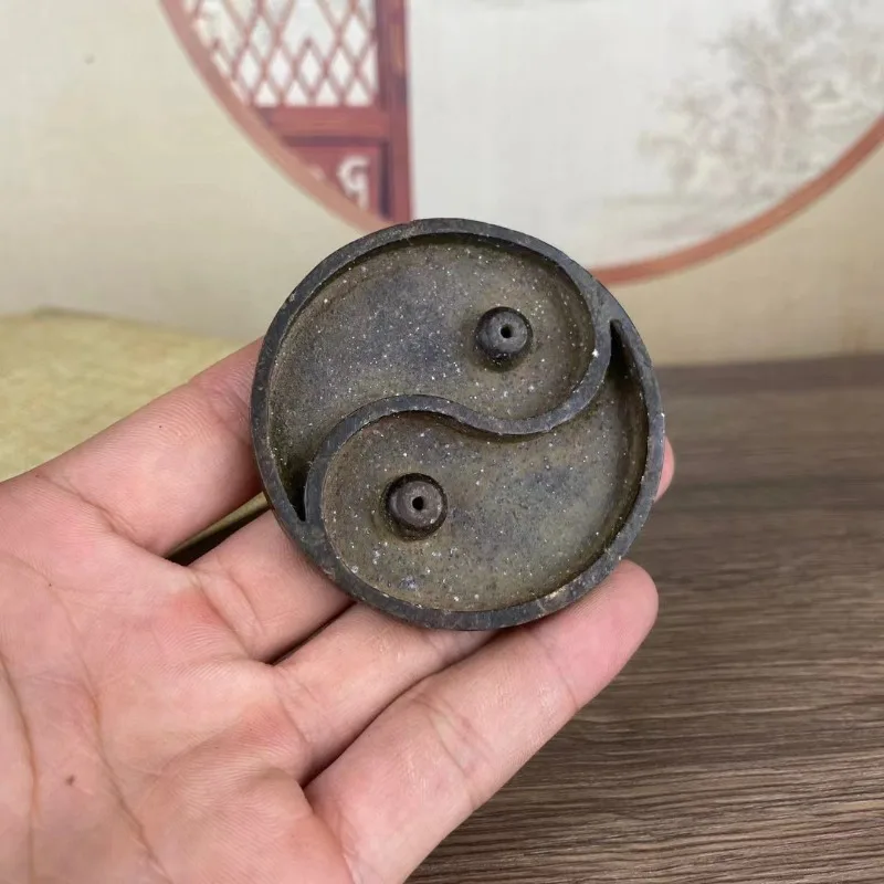 Yin Yang Taiji Metal Incense Stick Holder Unisex Vintage Oriental Mini Incense Burner Zen Table Decor Collectible Ornament