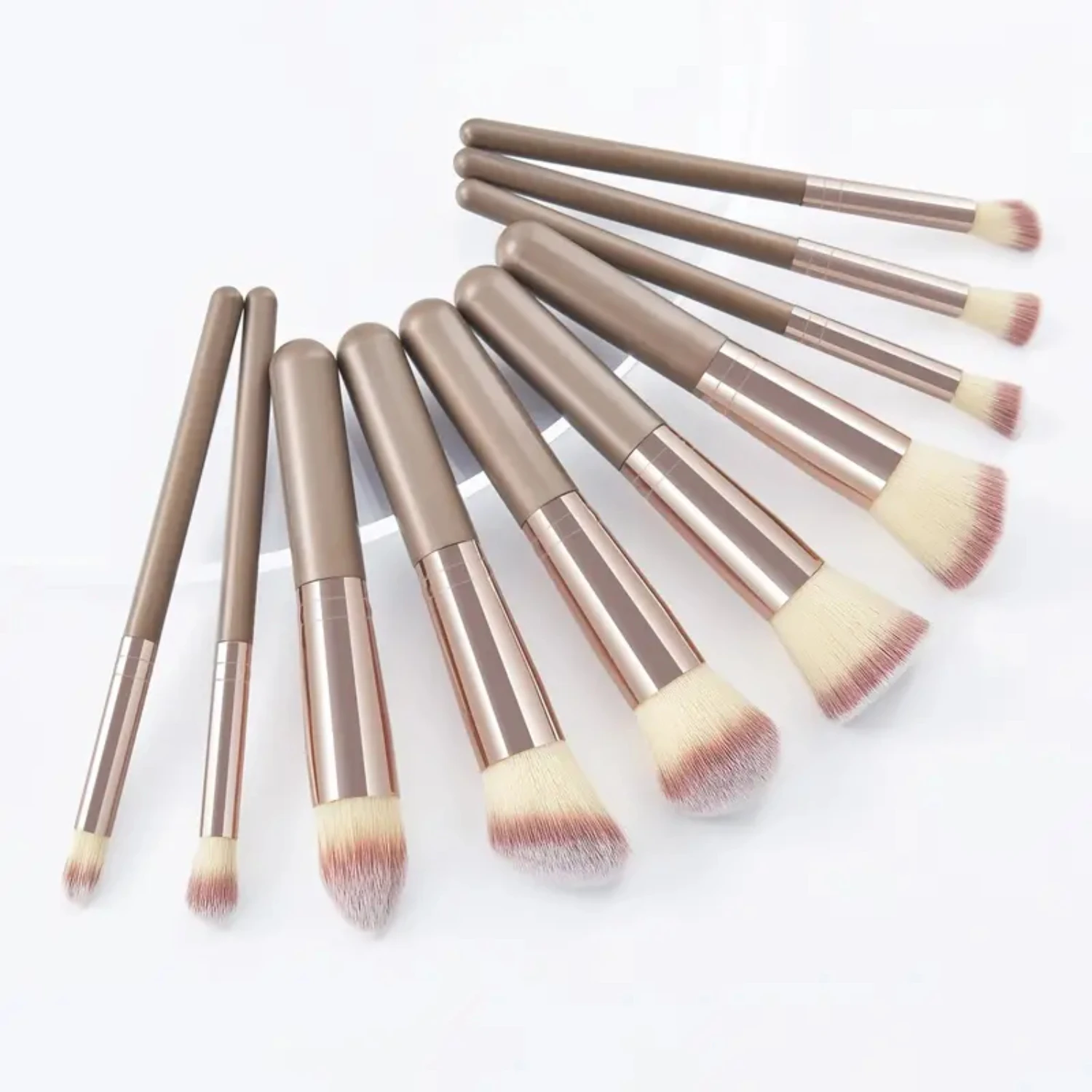 Set di pennelli per trucco sintetici premium - 10 pezzi per fondotinta, polvere, correttore, ombretti, kit per trucco fard set completo abbronzanti