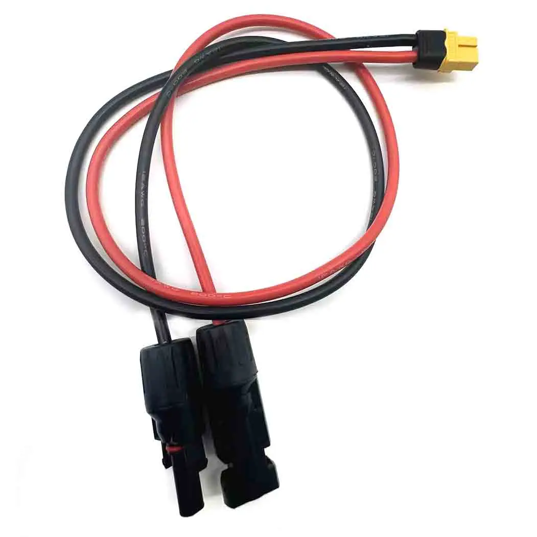 

5pcs Automotive Solar Panel Extension Cable XT60 to Solar Connector No.12 Soft Silicon Tin Plated Copper Charging Cable