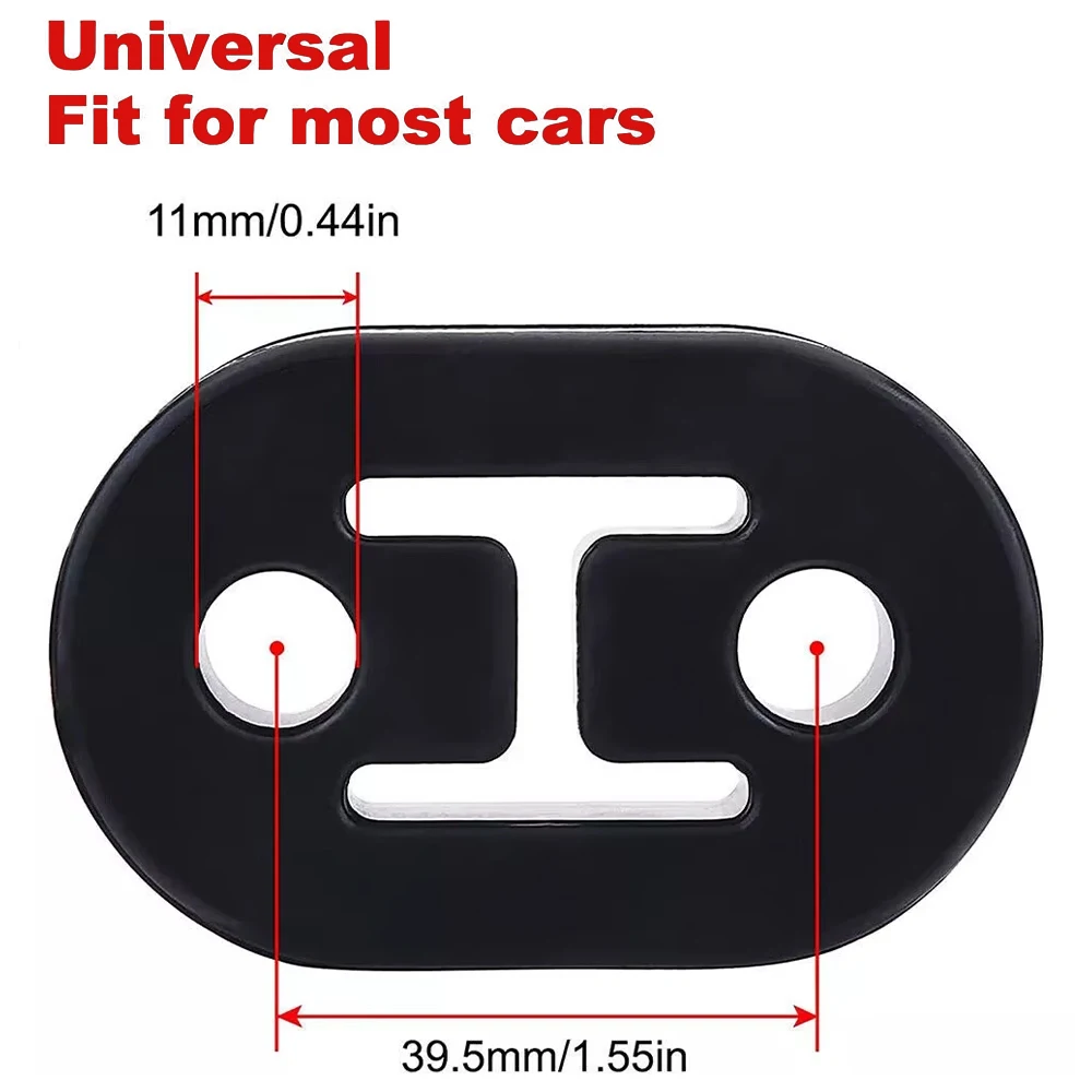 2/4/6/8/10개 자동차 고무 배기구 마운트 브래킷 행거 절연체 범용 블랙 2홀 직경 ... - 3