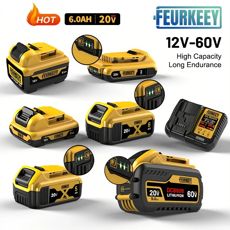 

For Dewalt 20v Battery 디월트 Lithium Batteries for Dewalt Herramientas Parafusadeiras À Bateria Flexvolt Batter DCB205,DCB200