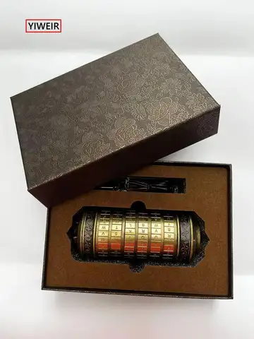 Cryptex Da Vinci Toys BRONZE Leonardo Da Vinci Code Toys Metal Cryptex Locks for Wedding Gifts Valentine's Day Gifts