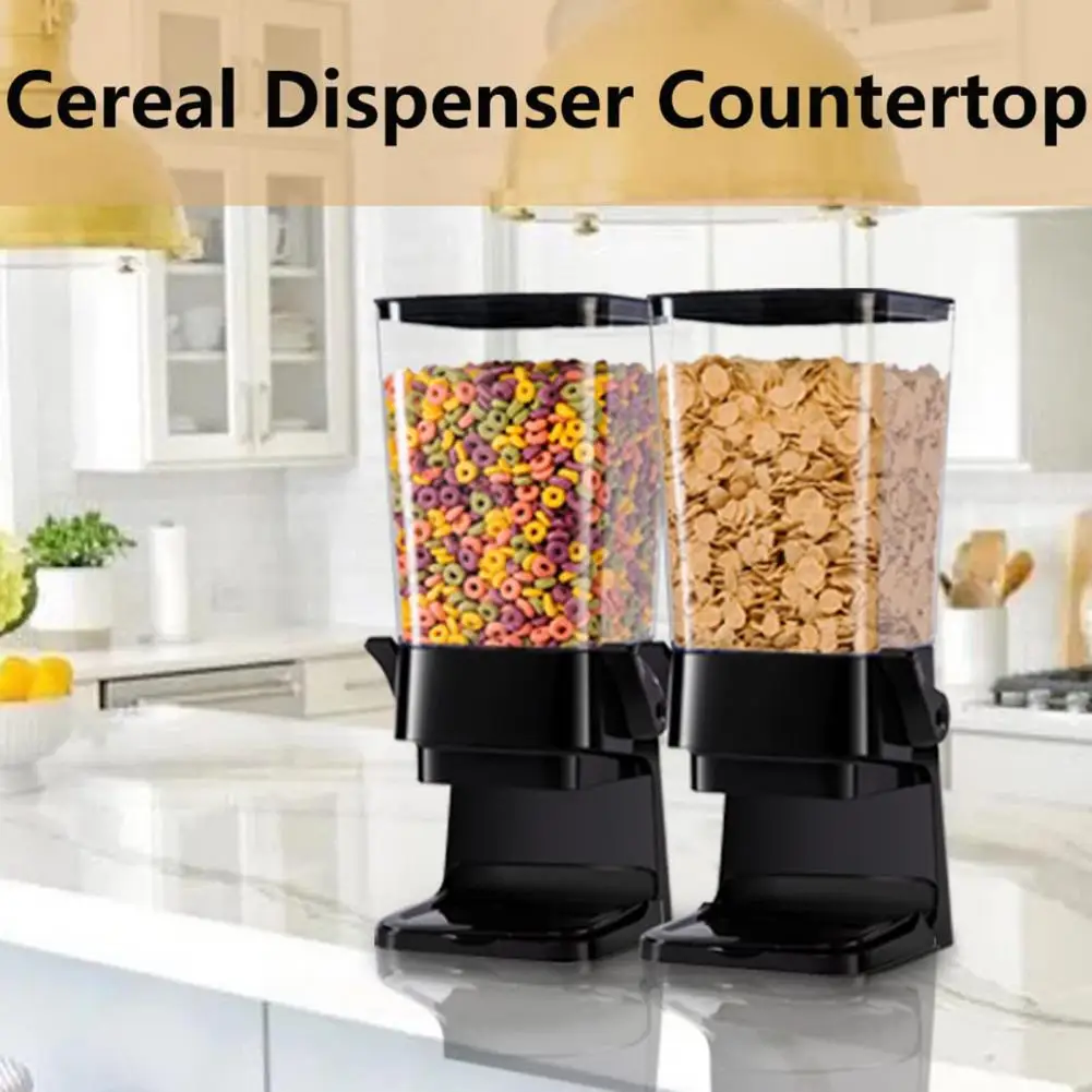Dispensador de cereales de 5.5L con tapa, contenedor de almacenamiento de nueces de grano de caramelo de arroz, alimentos secos a prueba de humedad, caja para fiesta y cocina