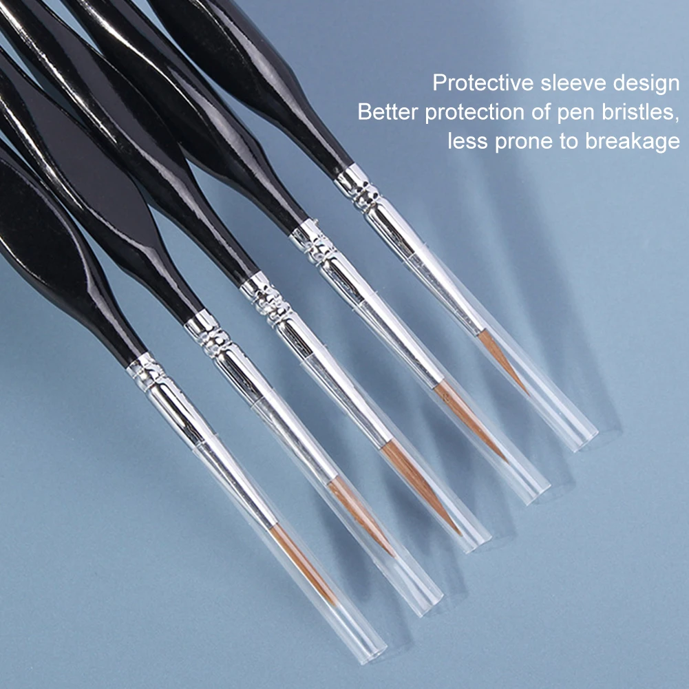 Rust Proof Detailing Escova, Suprimentos Estudante, Precise Nail, Line Art, Guache, Oil Modeling Figurine, conveniente para pintura, 6pcs