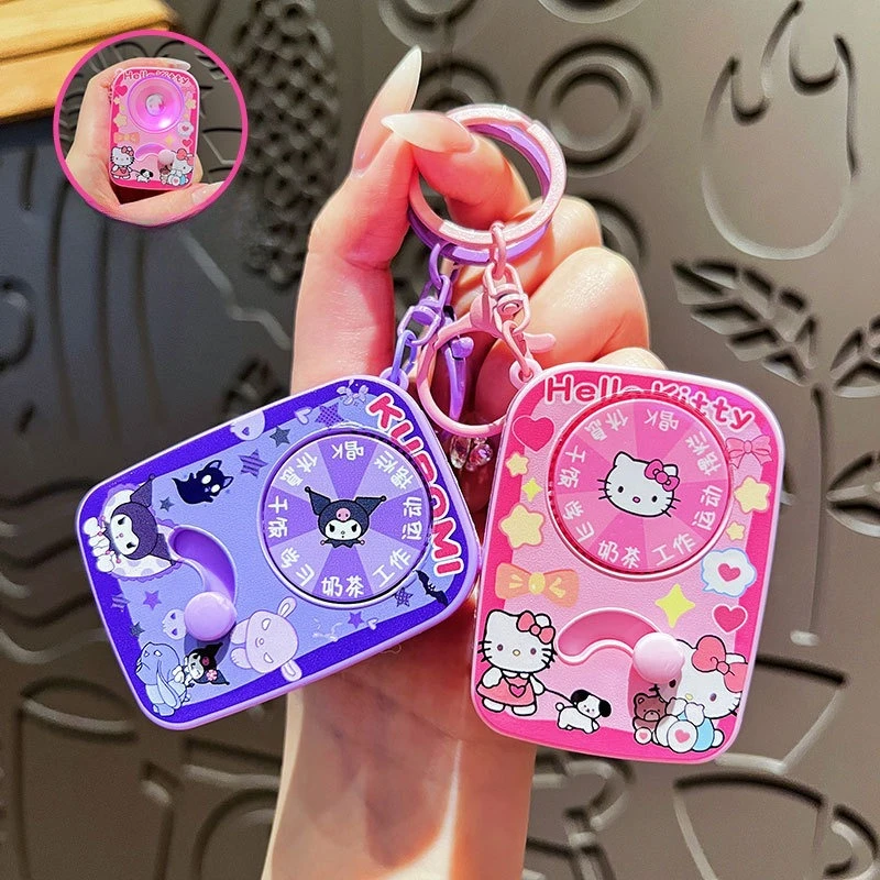

Miniso creative cartoon Sanrio UV Zhuanle keychain cute Kulomi KT fun student school bag pendant