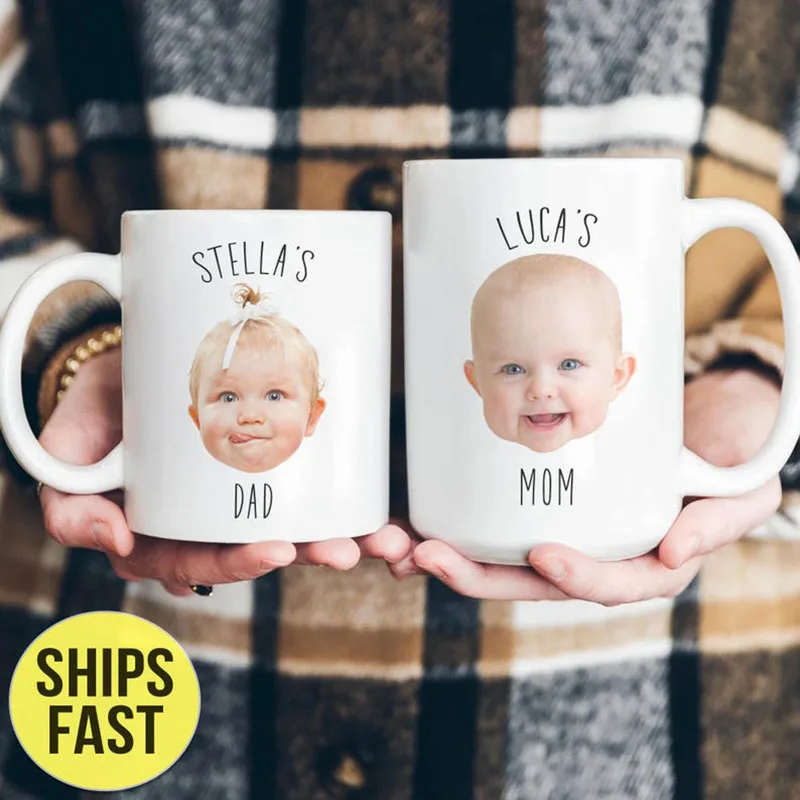

Custom Child Face Photo Mug Personalized Baby Image Mug Birthday Gift Daily Use New parent gift cup Memorable child image cup