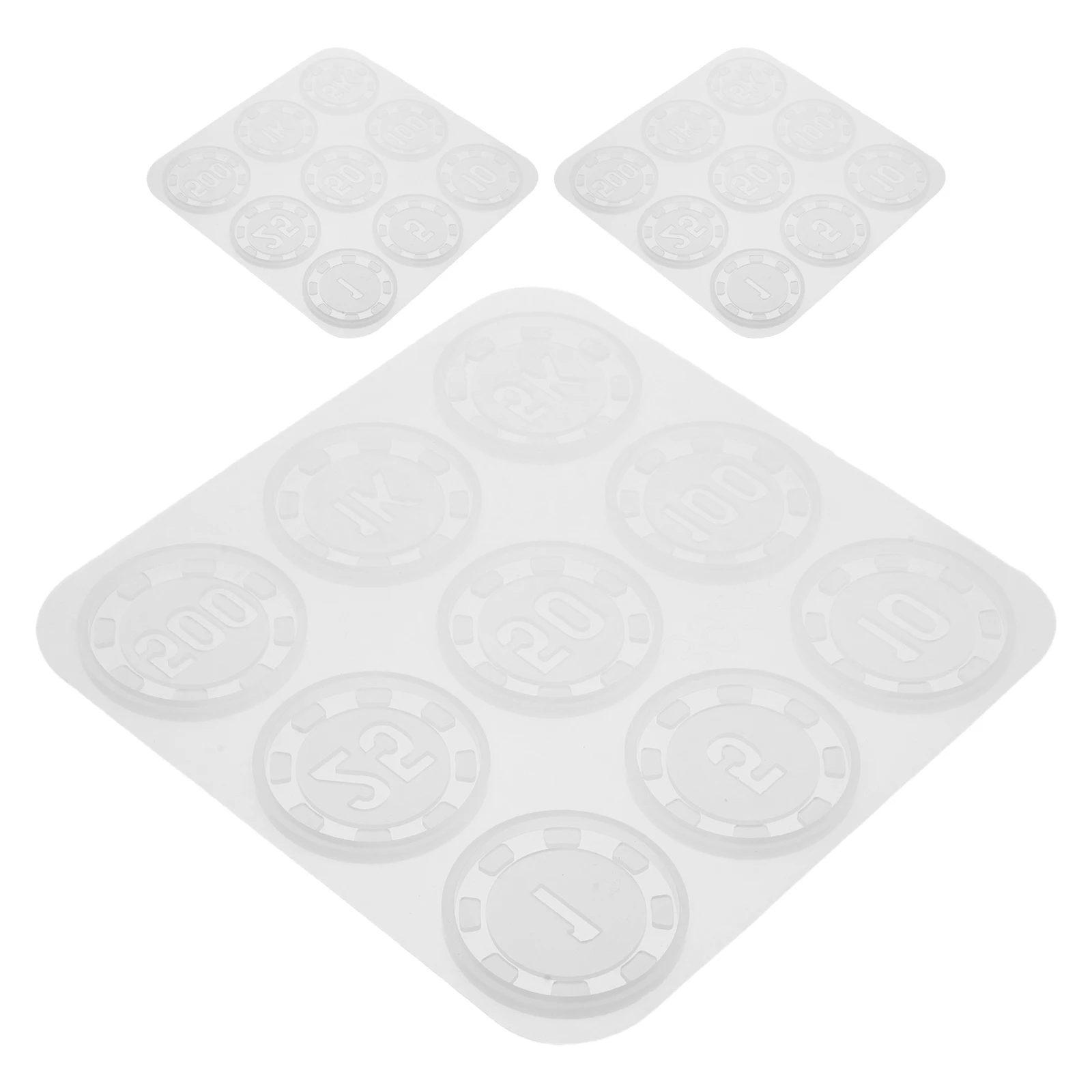 

3Pcs Silicone Poker Chip Mold DIY Epoxy Resin Reusable Game Coin Crafts Set for Party Entertainment Gaming