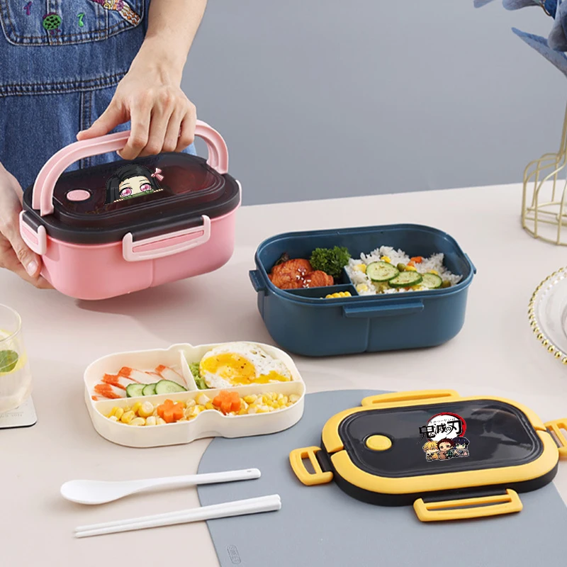 

Demon Slayer Kimetsu No Yaiba Lunch Box Student Cartoon Anime Portable Picnic Bento Boxes Office Large Capacity Lunch Case Gifts