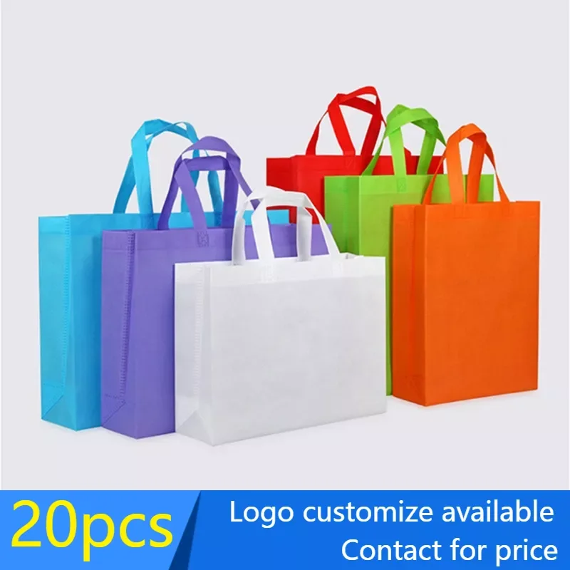 

20 pieces Non Woven Bag Shopping Bags super market Bags foldable bag shopping Custom Make Printed Logo