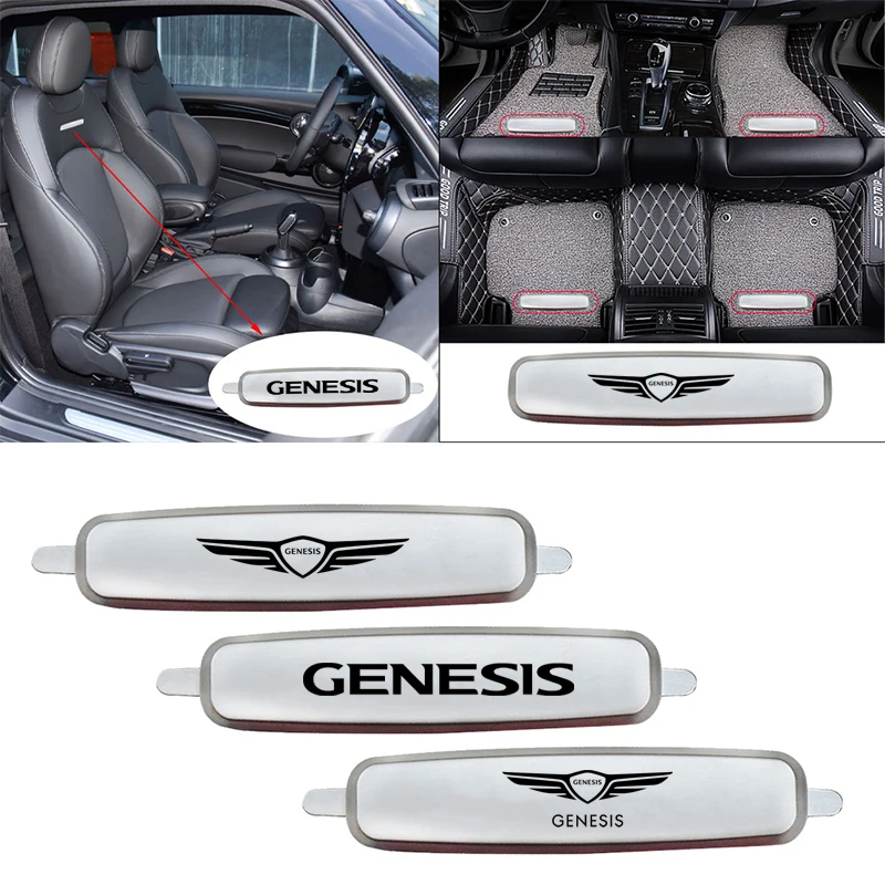 

Car Styling Car Floor Mats Sticker Car Seat sticker Headrests Badge Stickers For Hyundai GENESIS G70 G80 G90 GV60 GV70 GV80 GV90