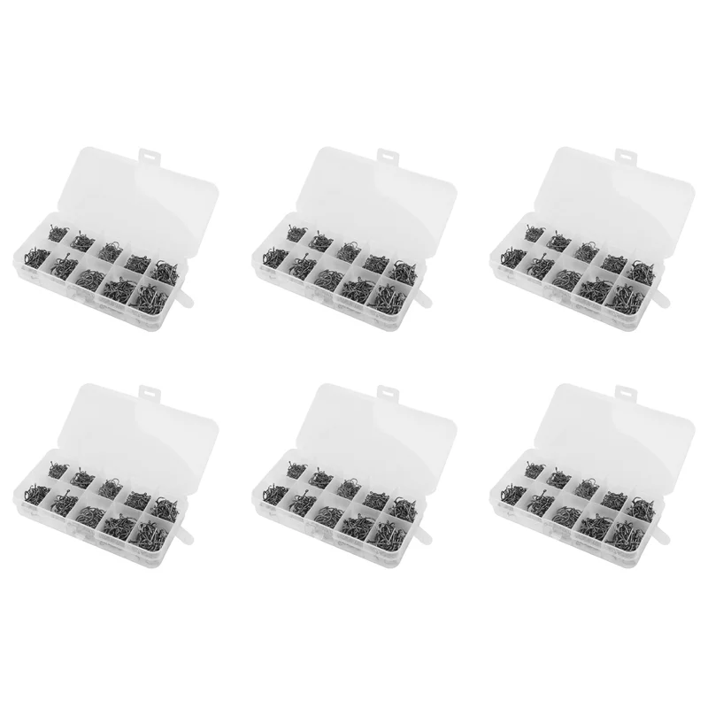 

A99I-3000Pcs Mixed Size 3-12 High Carbon Steel Carp Fishing Hooks Pack With Hole With Retail Box Jigging Bait