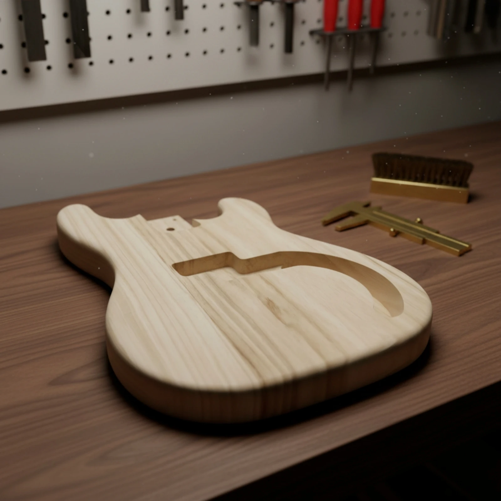 PB Bass Body Blank Routed Cavities Unfinished Bass Body Blank Instrument Part DIY Customization for Luthiers - view 2