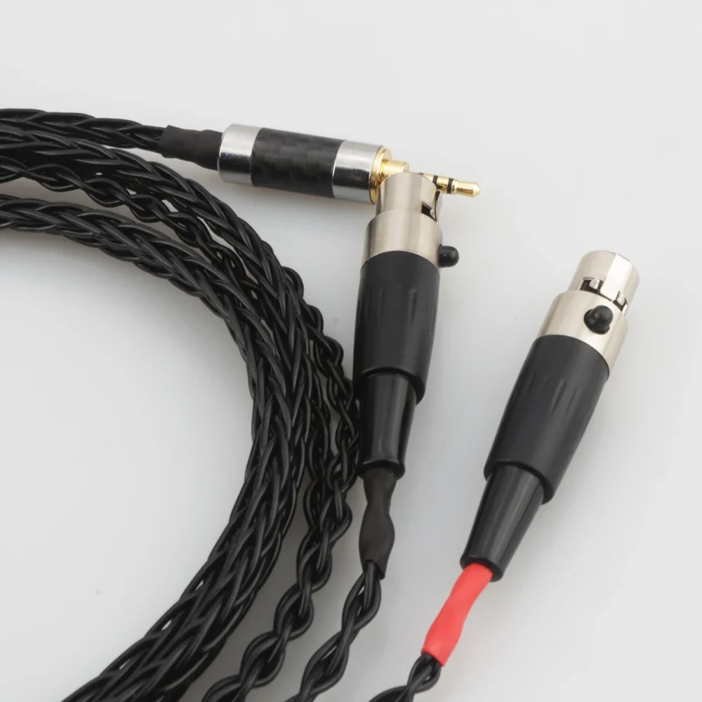 Earphone lapis perak hitam, kabel Upgrade Headphone lapisan perak 2.5/3.5/4.4mm/XLR untuk LCD-3 Audeze LCD3 LCD-2 LCD2 LCD-4