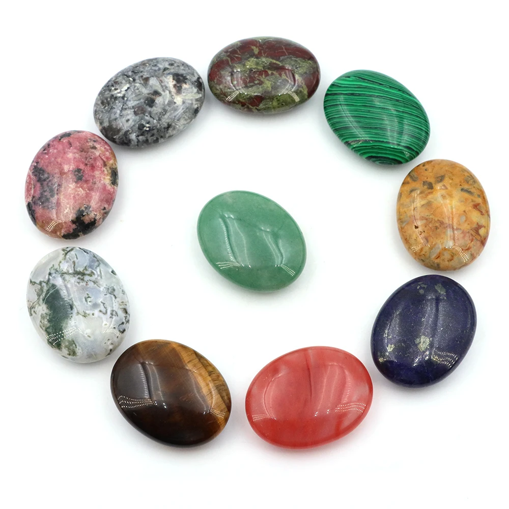 35x45mm Natural Jade Stones Palm Tiger Eye Rhodonite Healing Crystal Crafts for Massage Tool Reiki Mineral Amethyst Pocket Ore