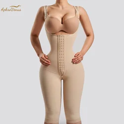 Fajas Colombianas Damen-Body mit langen Hosen, Ganzkörper-Shapewear, nach der Geburt, Taillentrainer, Former, Post-Fettabsaugung, Bauchkontrolle