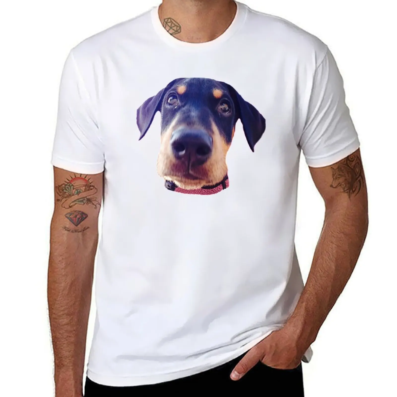 

Doberman T-Shirt cotton t shirts man 100% funny t shirts dark humor T-Shirt