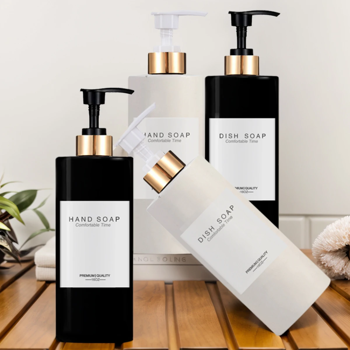 

Современный дозатор шампуня и кондиционера, набор многоразовых бутылок с насосом, пустые пластиковые бутылки для душа