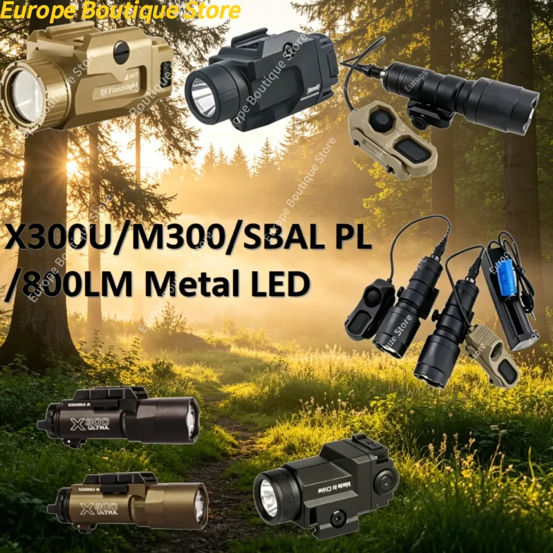 800LM Metal LED Nylon Mini Flashlight Helmet Mount For X300U