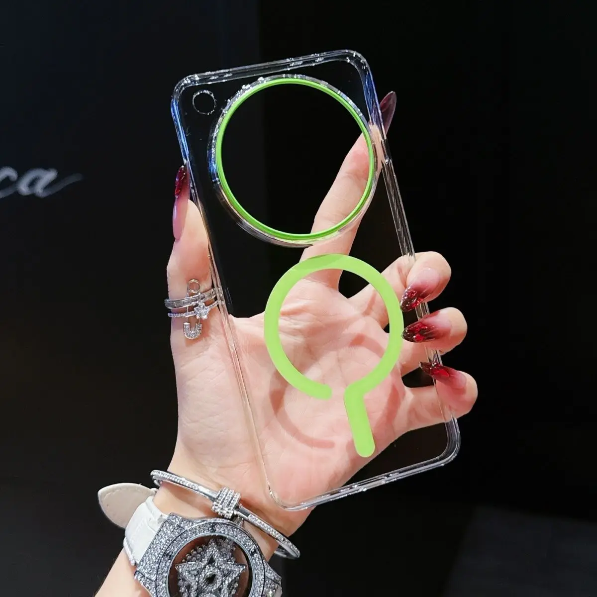 

Case For OPPO Find X8 Pro Magnetic Shockproof Cover High Transparency Anti-Yellowing Question Mark For MagSafe Shell