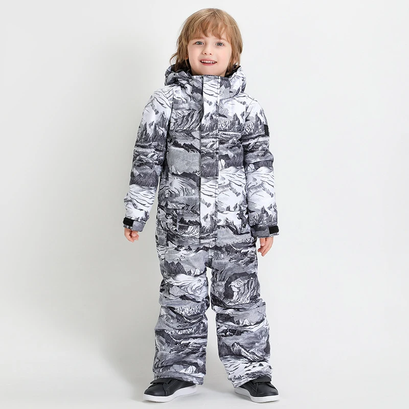 

Children Ski Suits Winter Windproof Insulation Thickened Snowbaording Jumpsuits Waterproof Breathable Skiing One-Piece Suits