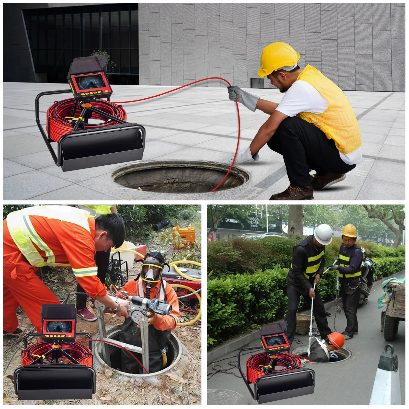 20M Length Wholesale High Quality 4.3Inch Screen Sewer Camera Waterproof Ip68 Camera 23Mm Pipe Inspection Endoscope Drain Camera