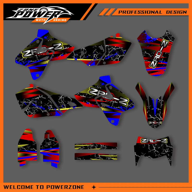 

POWERZONE Motocross Graphics For SUZUKI Background Sticker Decal Kits For DRZ400-S-SM-E 400cc 2021 2022-1999 Customized Number