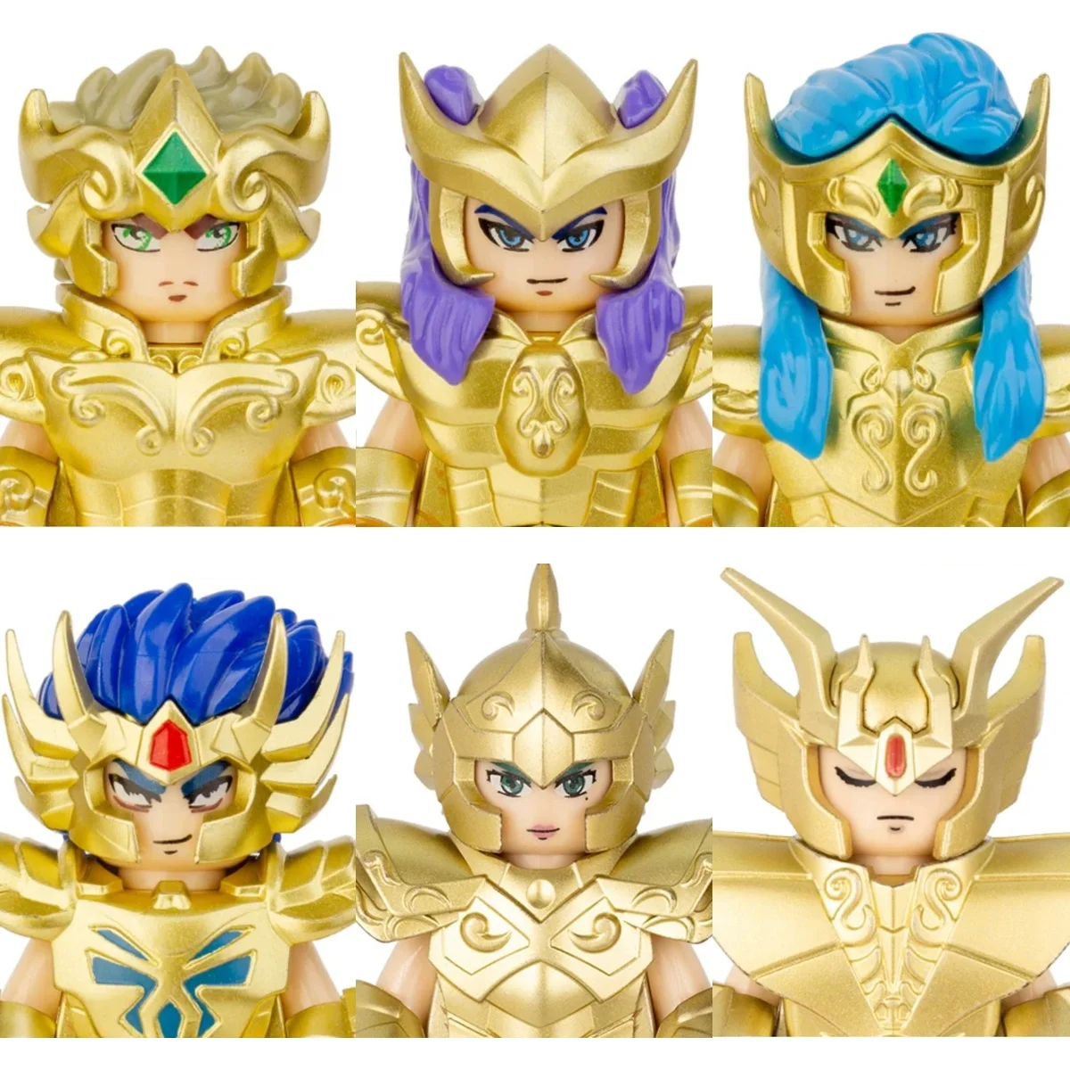 Set de Bloques de Construcción de la Escena del Reloj de Fuego de las Ruinas del Templo de Saint Seiya, Figuras de Acción Mini de Los Caballeros del Zodíaco: Aries, Leo, Acuario, Atenea, Shiryu