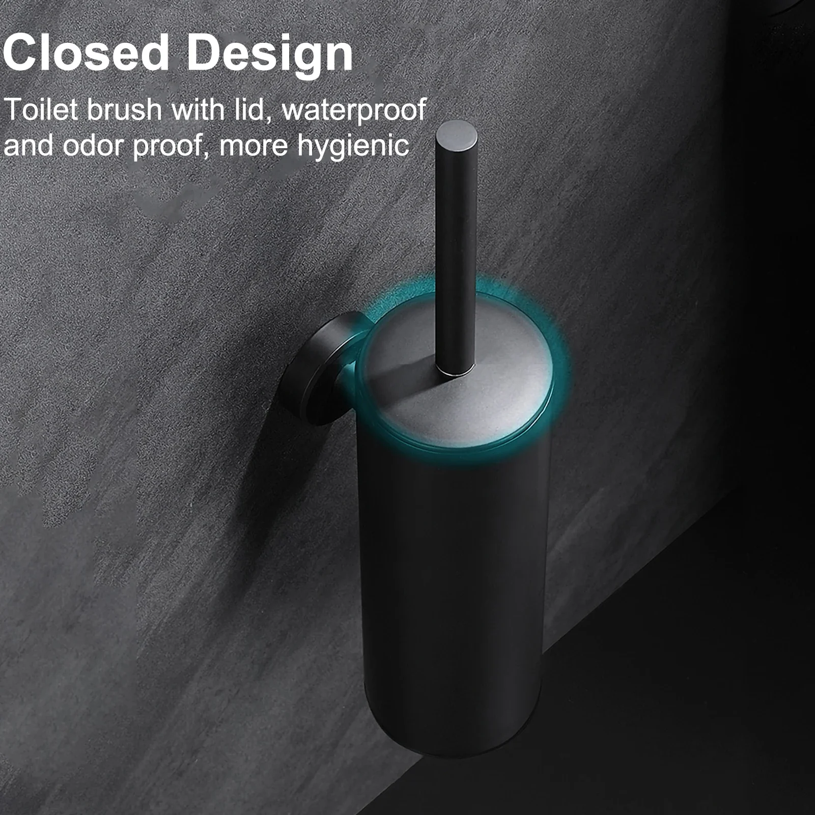 Stainless Steel Bathroom Toilet Brush Holder Accessories Black Toilet Brush Wall Mounted WC Cleaner Brush