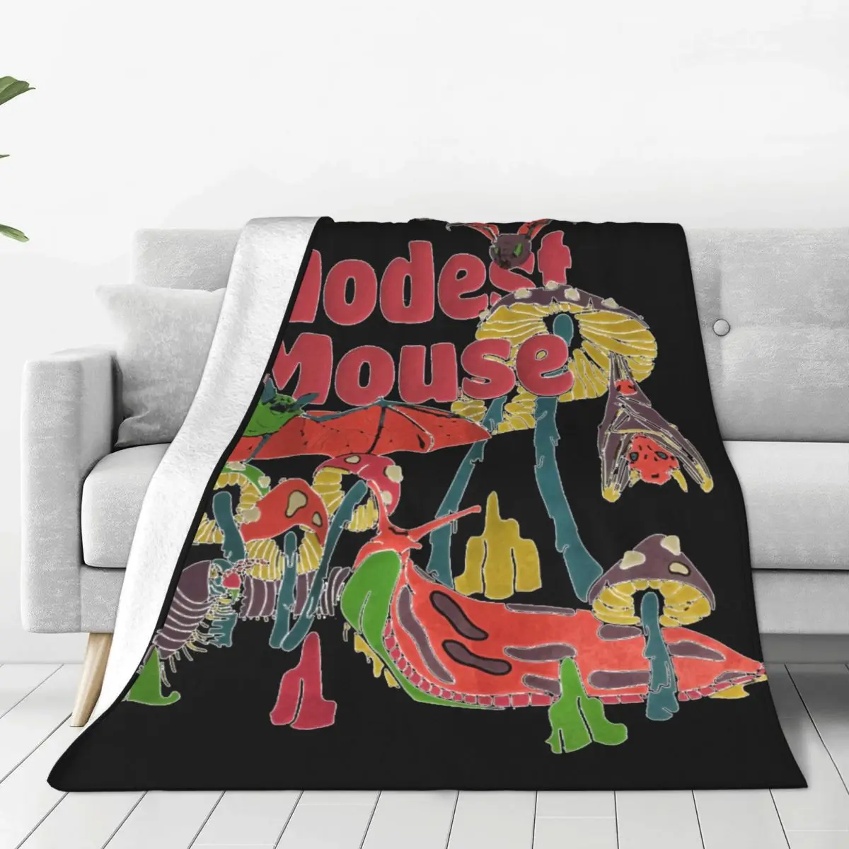 Modest Mouse Hip Hop Flannel Throw Blanket Blankets for Home Car Super Warm Bed Rug