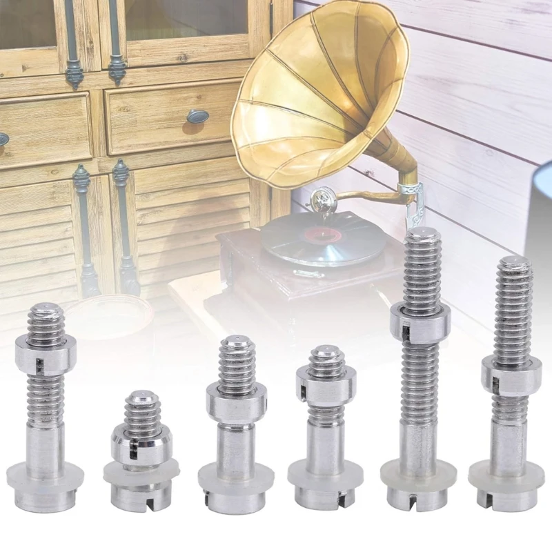 Conjunto parafusos fonógrafo profissional, 6 pacotes, porca, arruela, cartucho, peça manutenção, hardware