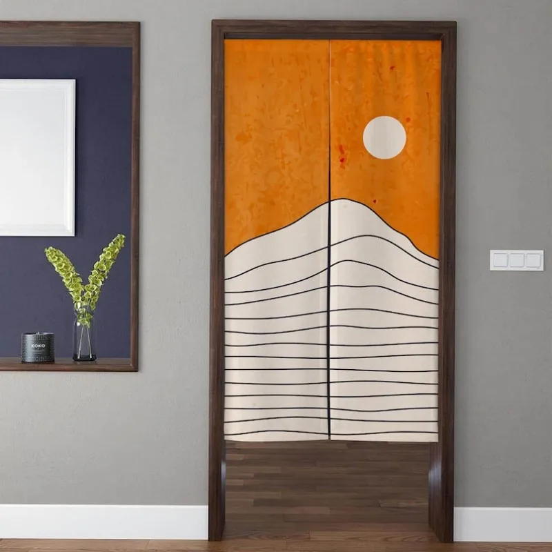 VIKAMA Minimalist Abstract Japanese Door Curtain Home Bedroom Kitchen Bathroom Zen Partition Curtain Home Decoration