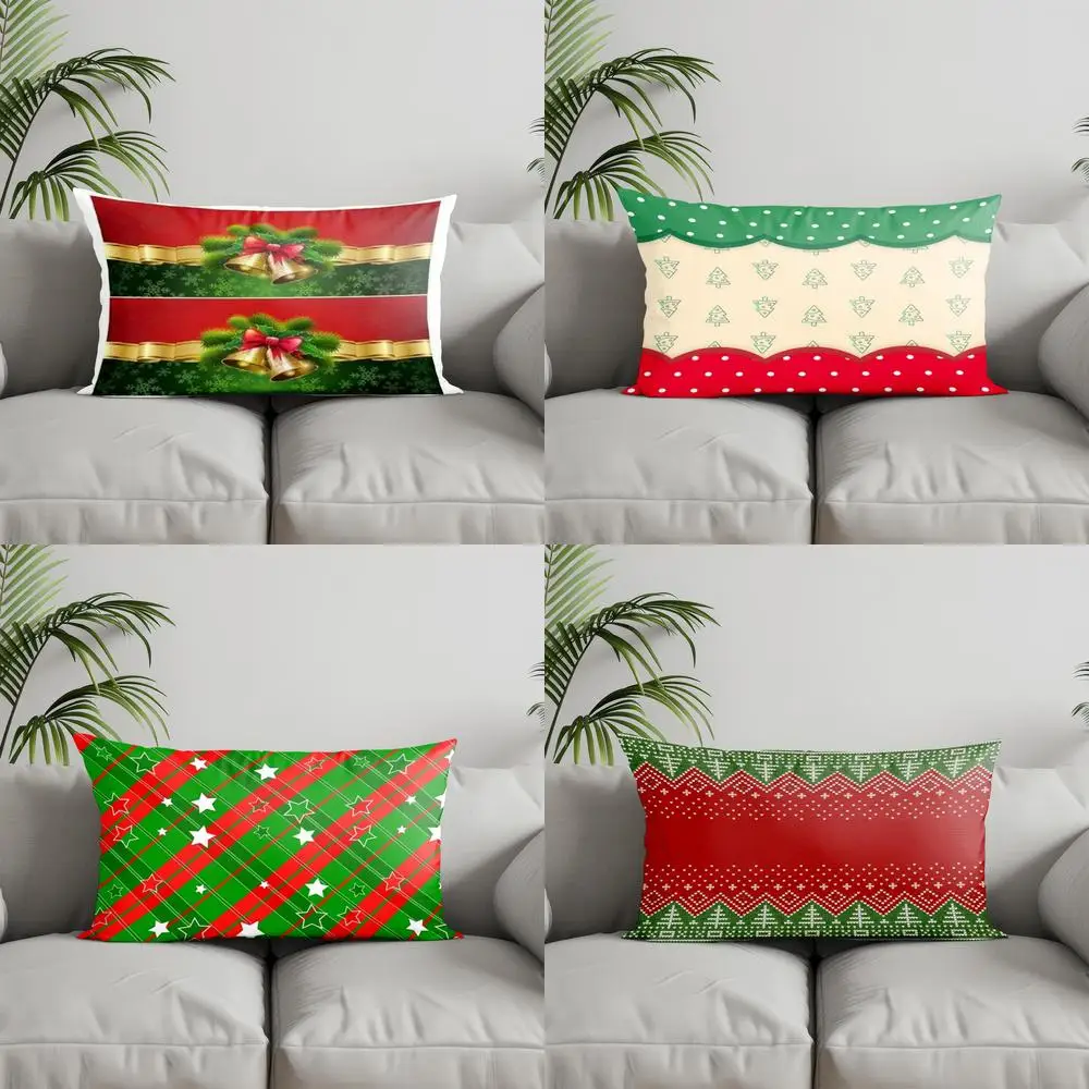 ديكور المنزل أجراس عيد الميلاد نمط وسادة غطاء مناسبة ل أريكة غرفة نوم سيارة وسادة غطاء وسادة مستطيلة الظهر وسادة #1