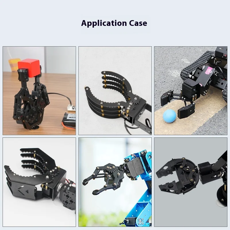 ロボットアームグリッパー顎、ロボットロボットアームサーボ高トルクDIYグリッパー、フレキシブルメタル