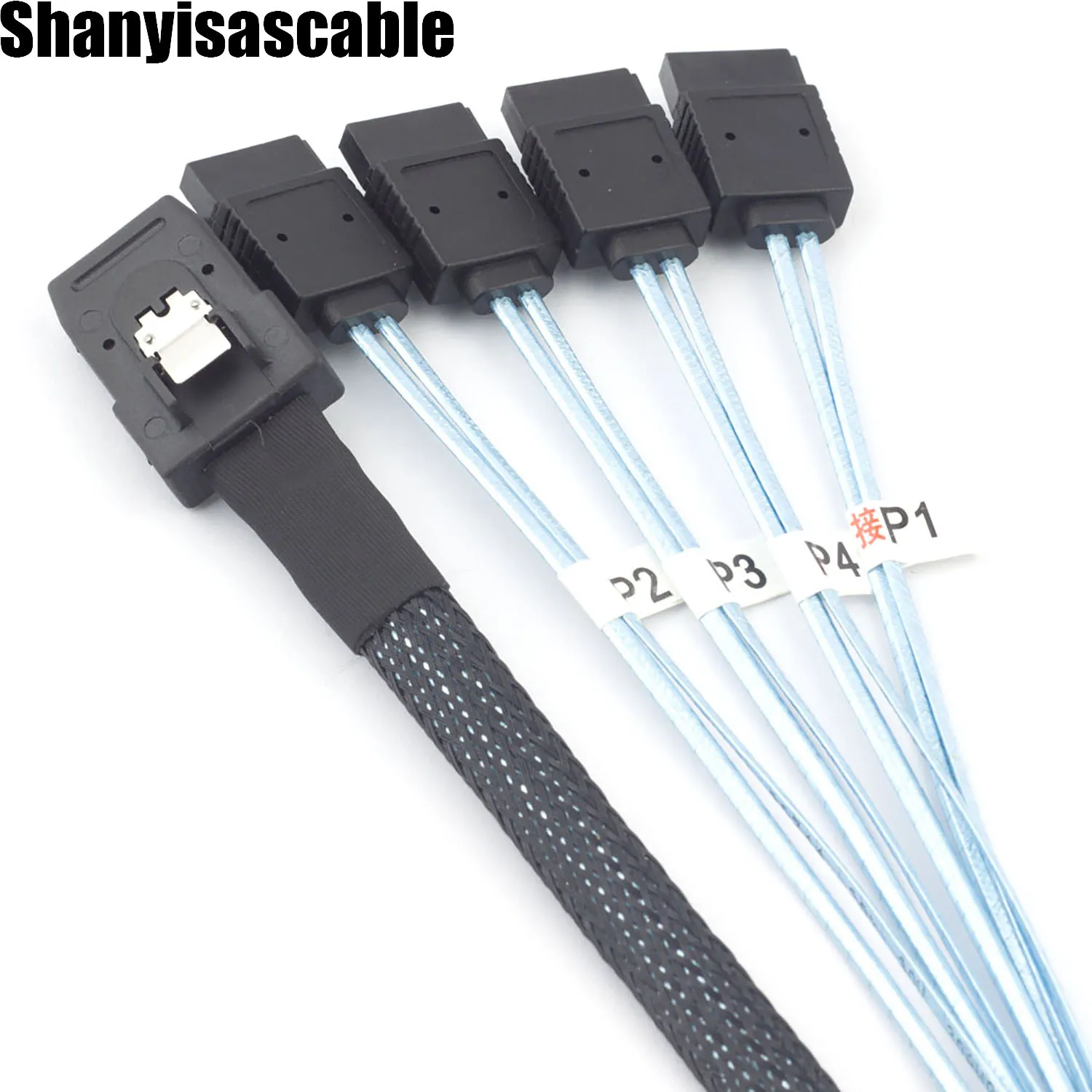 1M 36Pin SFF8087 Reverse Breakout Cable Server Internal Line to 7Pin SATA Connector Without Buckle