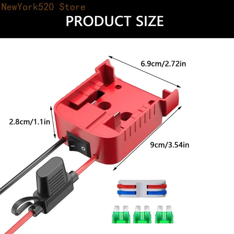 Conector del adaptador batería N84C para batería 18 V DIY Fuente alimentación Herramienta alimentación del