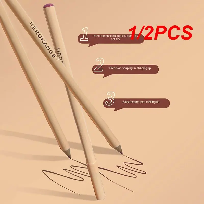 1/2PCS Lip Liner Available In Multiple Colors 16g Lip Makeup Pencil Make Up Long Lasting Lipstick Pen Not Easy To Break Solid