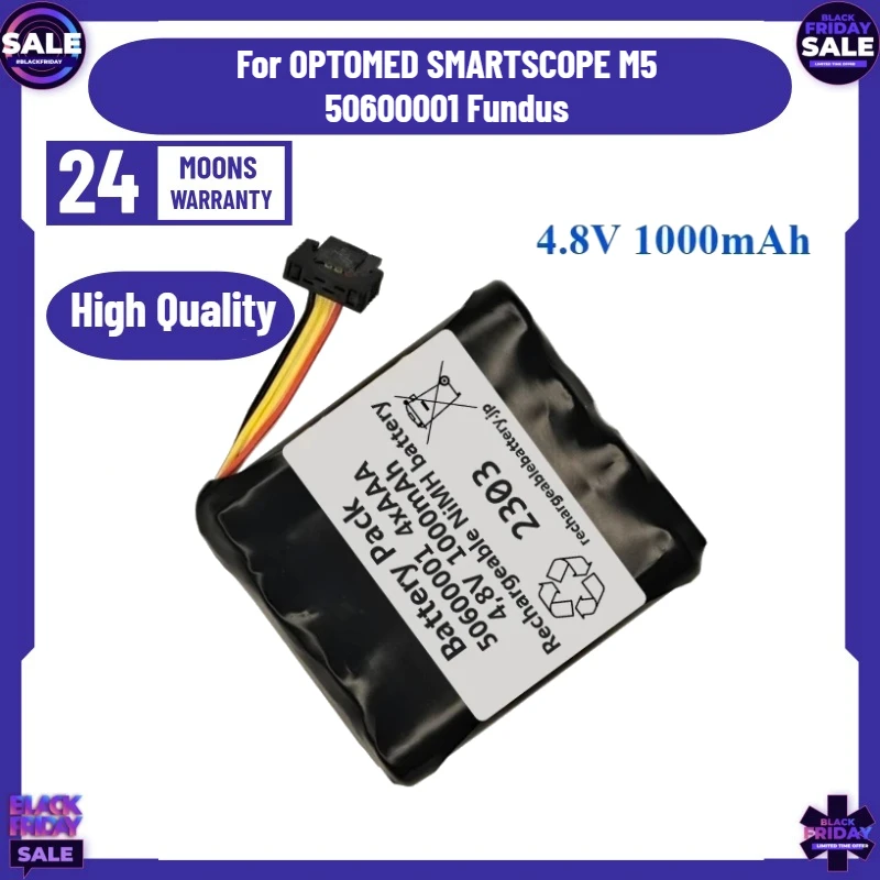 New 4.8V 1000mAh Battery for OPTOMED SMARTSCOPE M5 50600001 Fundus Camera Battery Capacity